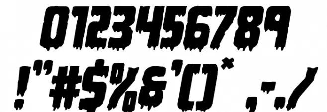 Deathblood Italic Font OTHER CHARS