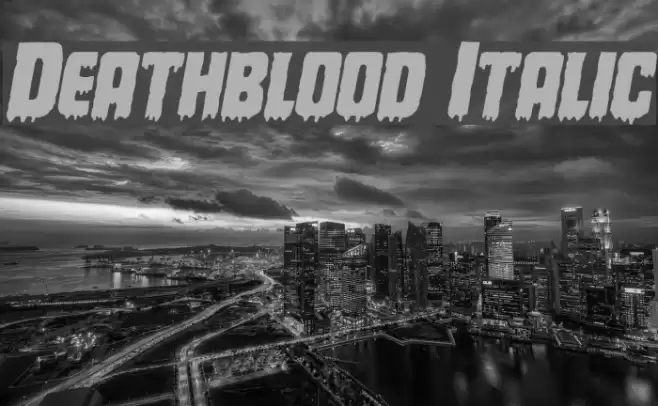 Deathblood Italic Font examples