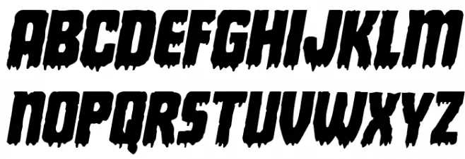 Deathblood Italic Caratteri MINUSCOLO