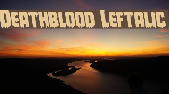 Deathblood Leftalic Font examples