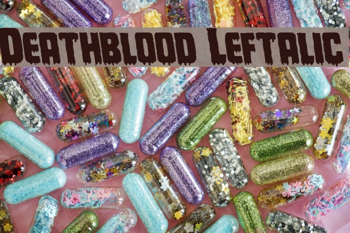 Deathblood Leftalic Font examples