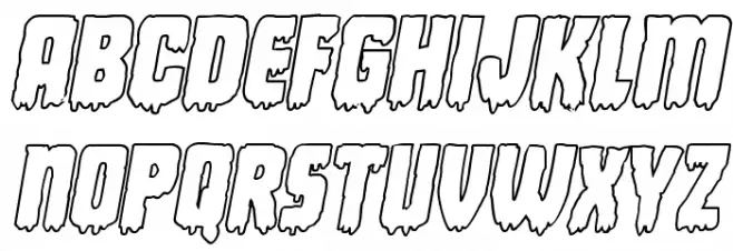 Deathblood Outline Italic خط أحرف كبيرة