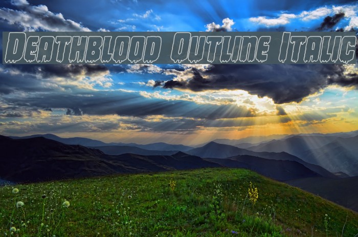 Deathblood Outline Italic Example 1
