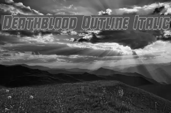 Deathblood Outline Italic Font examples
