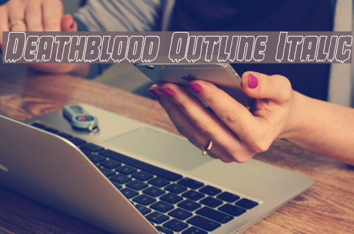 Deathblood Outline Italic Example 3