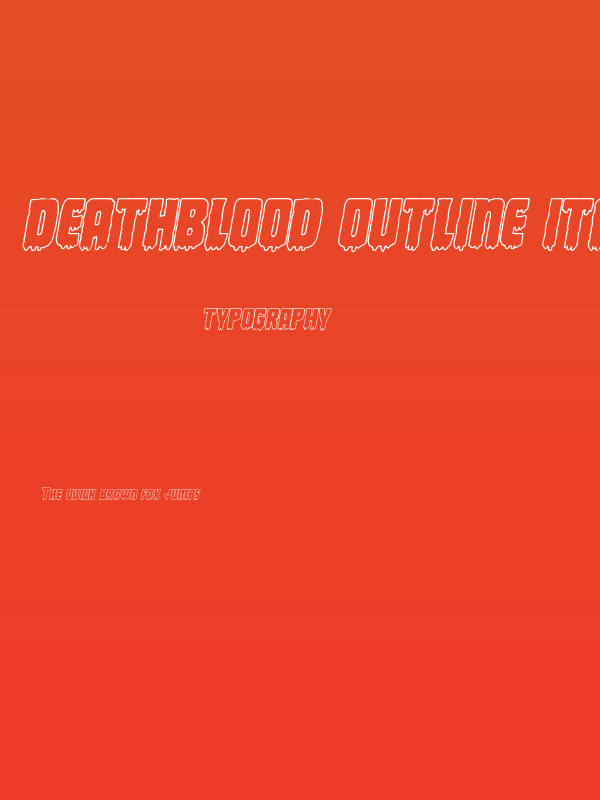 Deathblood Outline Italic Poster