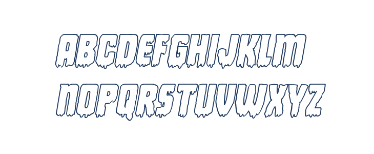 Deathblood Outline Italic Lowercase