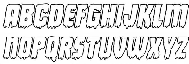 Deathblood Outline Italic Caratteri MINUSCOLO
