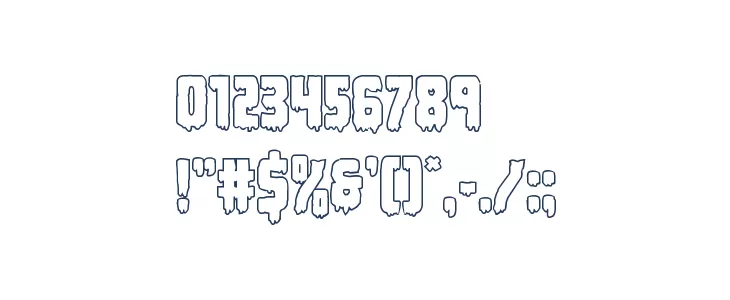 Deathblood Outline Font OTHER CHARS