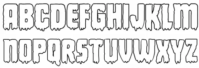 Deathblood Outline फ़ॉन्ट अपरकेस