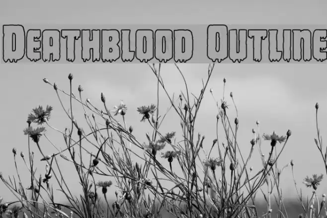 Deathblood Outline Font examples