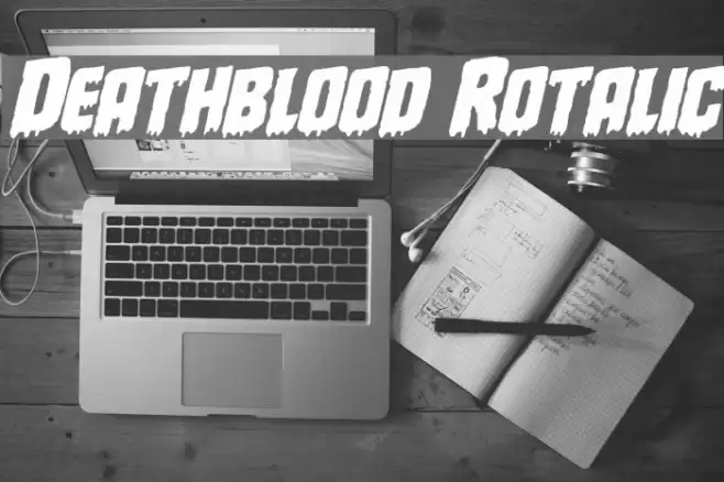 Deathblood Rotalic Font examples