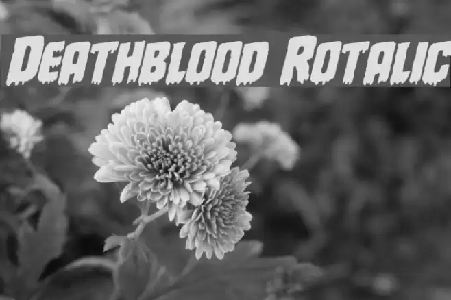 Deathblood Rotalic Font examples