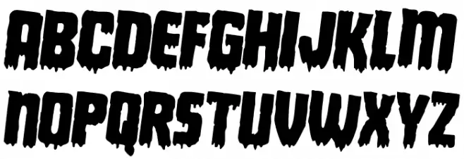 Deathblood Rotated 2 Font UPPERCASE