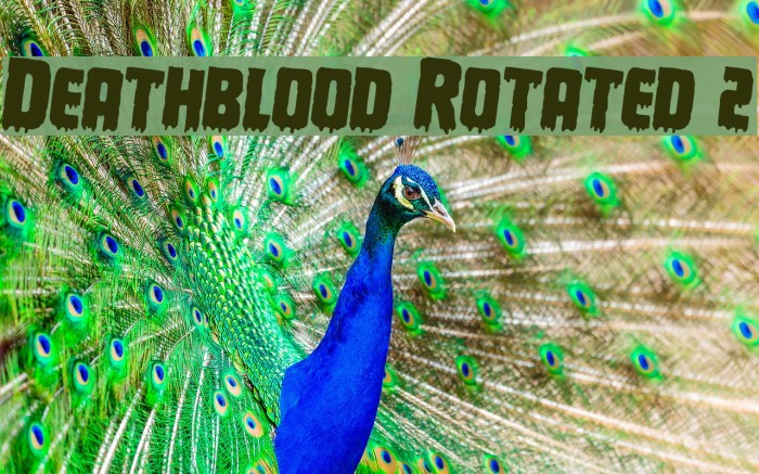 Deathblood Rotated 2 Font examples