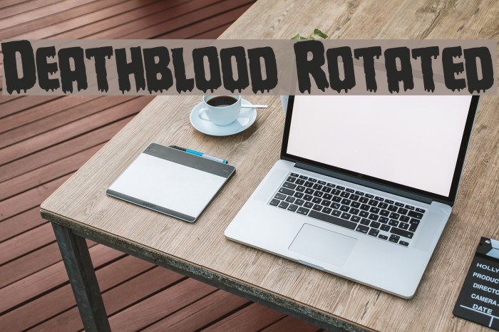 Deathblood Rotated Font examples