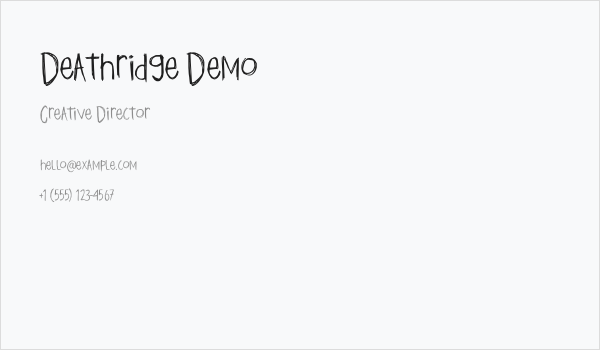Deathridge Demo Business Card