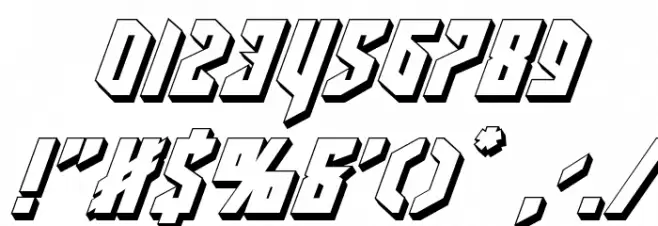 Deathshead 3D Italic Font OTHER CHARS