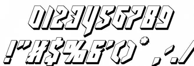 Deathshead 3D Italic Font OTHER CHARS