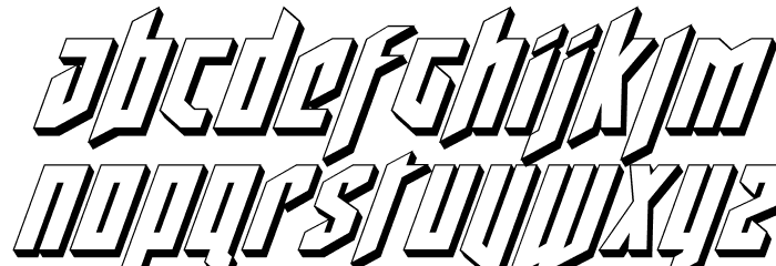 Deathshead 3D Italic Font LOWERCASE