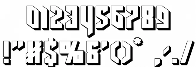 Deathshead 3D Font OTHER CHARS