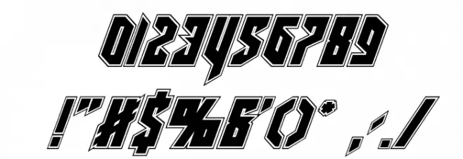 Deathshead Academy Italic Font OTHER CHARS