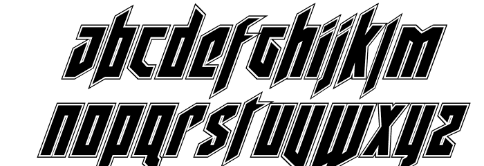 Deathshead Academy Italic Font LOWERCASE