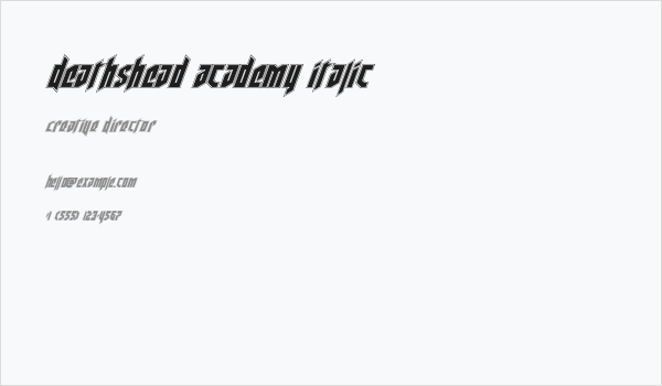 Deathshead Academy Italic Business Card