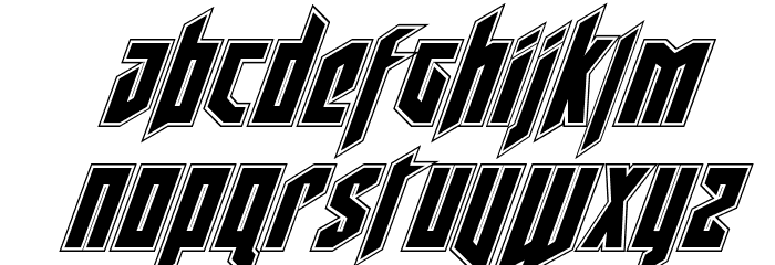 Deathshead Academy Italic Font LOWERCASE
