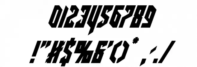 Deathshead Condensed Italic Font OTHER CHARS