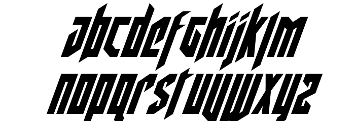 Deathshead Condensed Italic Font LOWERCASE