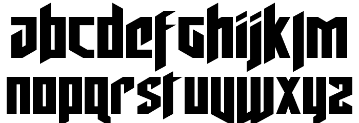 Deathshead Expanded Font LOWERCASE