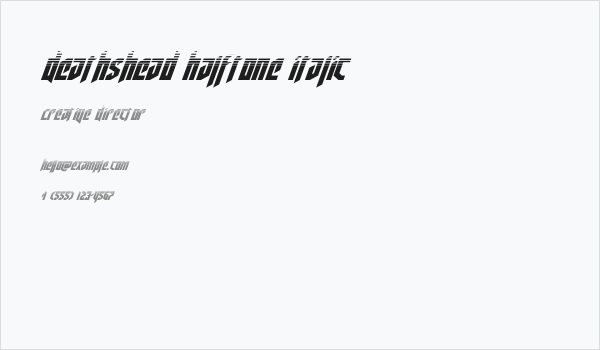 Deathshead Halftone Italic Business Card