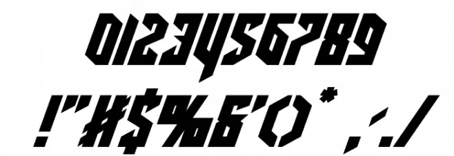 Deathshead Italic Font OTHER CHARS