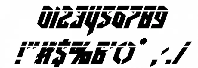 Deathshead Laser Italic Font OTHER CHARS