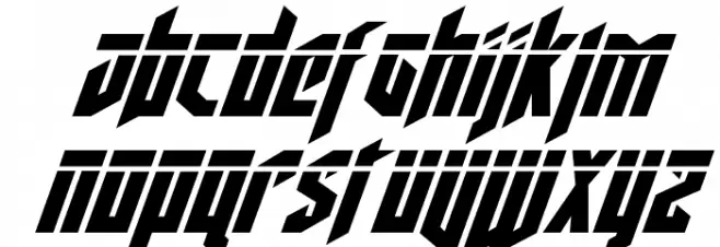 Deathshead Laser Italic Caratteri MINUSCOLO