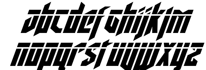 Deathshead Laser Italic Font LOWERCASE