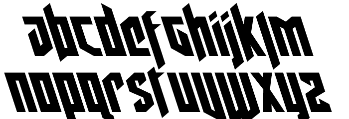 Deathshead Leftalic Font LOWERCASE