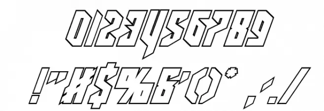 Deathshead Outline Italic Font OTHER CHARS