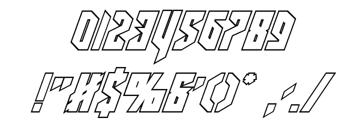 Deathshead Outline Italic Font OTHER CHARS