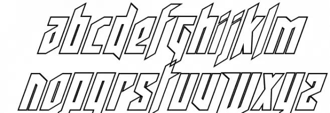 Deathshead Outline Italic Schriftart Groß