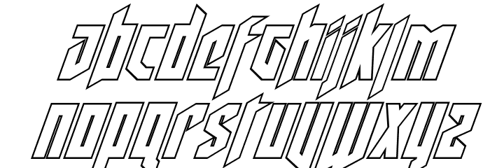 Deathshead Outline Italic Font LOWERCASE