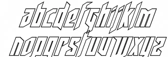Deathshead Outline Italic 字体 大写