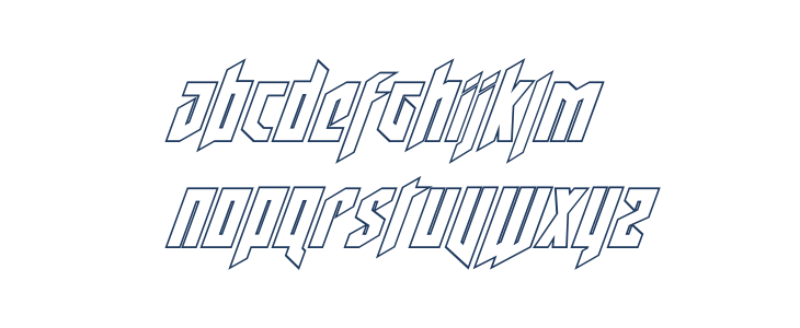 Deathshead Outline Italic Lowercase