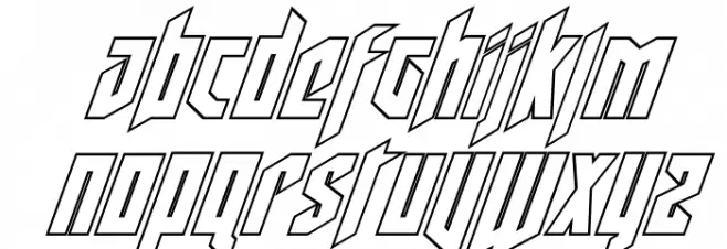 Deathshead Outline Italic خط أحرف صغيرة