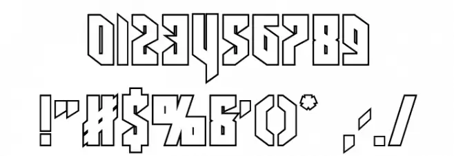 Deathshead Outline Font OTHER CHARS