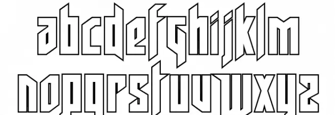 Deathshead Outline Polices MAJUSCULES