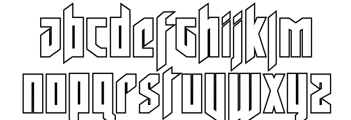 Deathshead Outline Font LOWERCASE