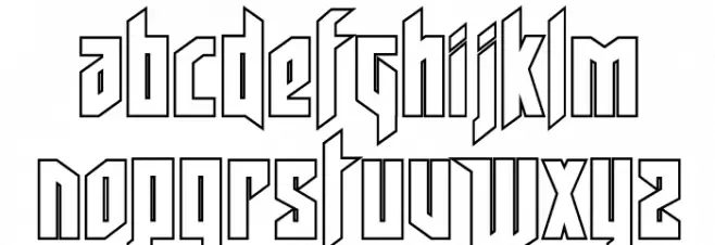 Deathshead Outline Schriftart Groß