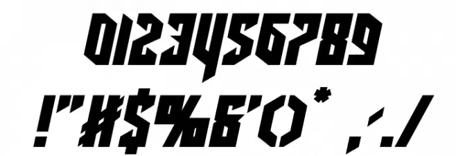 Deathshead Semi-Italic Font OTHER CHARS